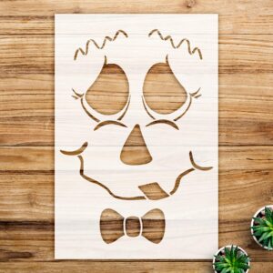 Scarecrow face Stencil for Crafts and Home Decor, Rustic Autumn Design, Perfect for Wood, Walls, and DIY Projects - Size A2 ()