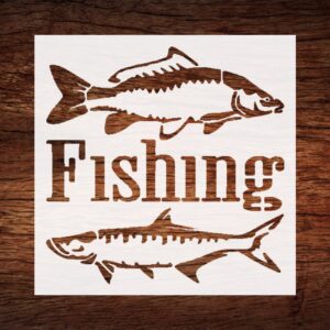 Reusable Nautical Fishing Big Fish Stencil - Custom Sea Life Design for Ocean-Themed Crafts