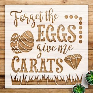 Funny Easter Egg Stencil Pattern for Walls and Crafts, Diamond Design for DIY Spring Home Decor and Art Projects - Size A3 ()