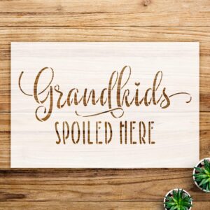 Grandkids Spoiled here Doormat Stencil, Reusable Mylar Template for DIY Doormat Painting, Fun Outdoor Home Decor, Perfect for Welcoming Guests - Size A3 ()