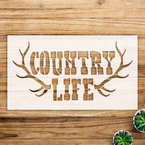Deer Antlers Stencil Pattern for Home Decor and Crafts, Reusable Mylar Template, Ideal for Walls, Wood Projects, and DIY Hunting-Themed Designs - Size A3 ()