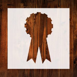 Award Ribbon Style Design Stencil, 4-Inch, Reusable Mylar Cutout, Perfect for Sign Art, Crafts & DIY Projects