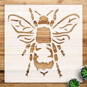 Bee Stencil Pattern for Wood, Fabric, and Furniture, Reusable Mylar Template, Ideal for DIY Projects and Home Decor - Size A1 ()