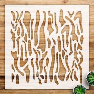 Wood Grain Waterfall Stencil Pattern for Walls and Crafts, Reusable Mylar Template, Ideal for Home Decor and Wood Signs - Size A1 ()