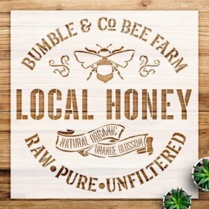 Bee Stencil Pattern for Wood and Wall Decor, Reusable Mylar Template, Ideal for Rustic Farmhouse Crafts and DIY Home Projects - Size A4 ()