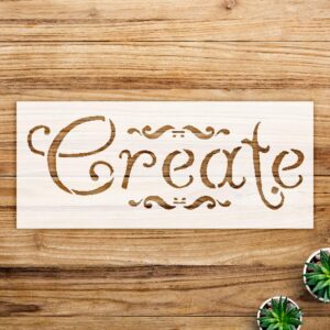 Whimsical Word Art Stencil Pattern for Walls and Crafts, Reusable Mylar Template, Ideal for Home Decor and Creative Projects - Size A4 ()