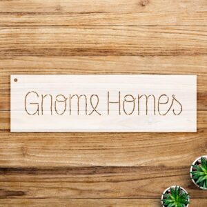 Gnome Homes Word Stencil for Walls and Crafts, Reusable Mylar Template, Fantasy Style Design, Ideal for Home Decor and Mixed Media Projects - Size A3 ()