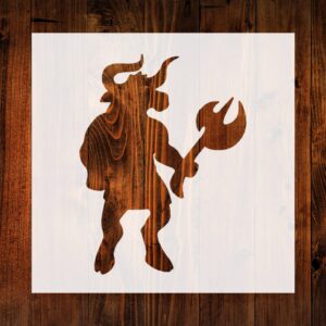 Minotaur Style Design Stencil, 4-Inch, Reusable Mylar Cutout for Mythology-Inspired Art, Crafts & DIY Projects