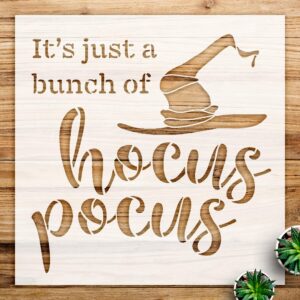 Hocus Pocus Stencil Pattern with Witch hat for Halloween Crafts, Reusable Mylar Template, Ideal for Home Decor and Creative Projects - Size A2 ()