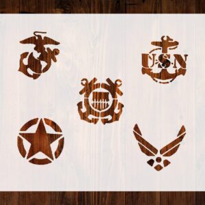 Military Branches Custom Stencil, Reusable & Sturdy, for Art, Crafts & DIY Projects