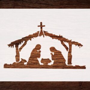 Baby Jesus in Bethlehem Manger Stencil - Custom Christmas Nativity Design for Holiday Crafts