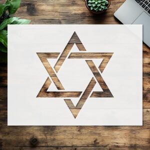 Star of David Stencil Template, , White