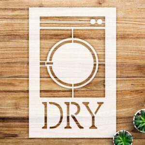 Dry Laundry Room Stencil for Walls and Crafts, Reusable Mylar Template, Ideal for Home Decor and DIY Cleaning Chore Projects - Size A2 ()