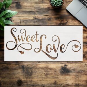 Stencil Sweet Love Heart Design, Plastic Reusable, Reusable Plastic, L x W, for DIY Crafts and Home Decor