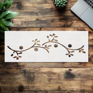 Stencil Sprig Border, Plastic Reusable, Reusable Plastic, L x W, for DIY Crafts and Home Decor