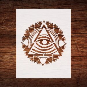 Reusable Third Eye & Pyramid Chakra Stencil - Custom, Spiritual Design for Yoga and Meditation Crafts