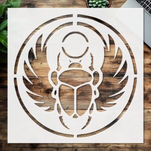 Stencil Beetle Egyptian Signs, Plastic Reusable, Reusable Plastic, L x W, for DIY Crafts and Home Decor