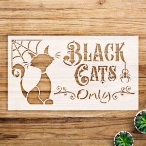 Black Cats only Stencil Pattern for Halloween Decor, Reusable Mylar Template for Painting Wood Signs and Home Crafts - Size A3 ()