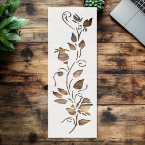 Stencil Rose Vine, Plastic Reusable, Reusable Plastic, L x W, for DIY Crafts and Home Decor