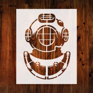 Navy Dive Helmet Stencil, Diver Helmet Custom Stencil, Perfect for Maritime Art & DIY Projects