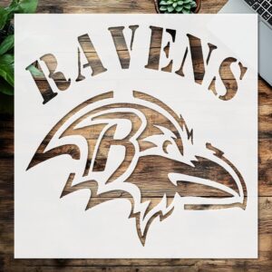 Versatile Ravens Sports Stencil – Reusable Mylar Template for DIY Crafts, Wall Painting, Art Projects and Decorative Design