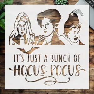 Stencil Hocus Pocus bat, Plastic Reusable, Reusable Plastic, L x W, for DIY Crafts and Home Decor