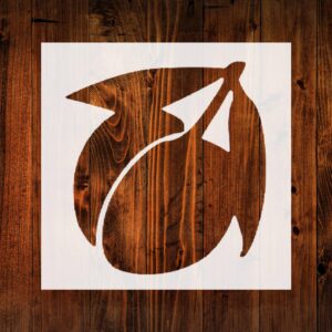 Peach Design Stencil, 4-Inch, Beautiful & Reusable for Painting Crafts and Decor, Ideal for Walls, Fabric & Furniture, Eco-Friendly DIY Tool