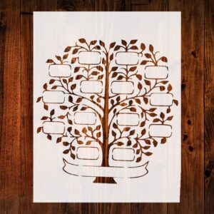 Family Tree Custom Stencil, Reusable & Sturdy, for Genealogy Projects, Crafts & DIY Decor