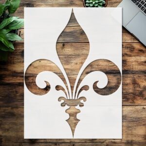 Reusable Fleur De Lis Stencil, , Durable Plastic, Ideal for Painting and Craft Projects