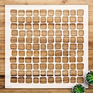 Square Grid Stencil Pattern for Walls and Floors, Reusable Mylar Template, Ideal for DIY Tile Painting and Home Decor Projects - Size A3 ()