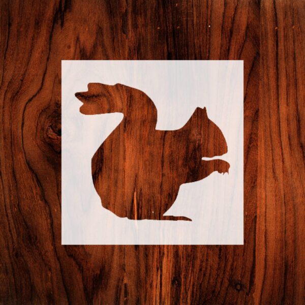 Generic Squirrel Stencil, Reusable Plastic Template, 8 Inch, Durable for Nature-Themed Crafts and Home Decor, White