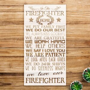 Firefighters Home Word Stencil for Walls and Crafts, Reusable Mylar Template, Ideal for Home Decor and Themed Projects - Size A4 ()