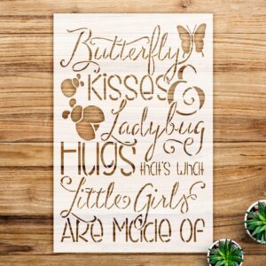 Butterfly and Ladybug Stencil Pattern for Walls and Crafts, Reusable Mylar Template, Ideal for Home Decor and DIY Projects - Size A1 ()