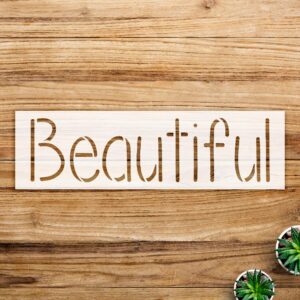 Word Stencil for Home Decor and Crafts, Inspirational Quote Design, Perfect for Wood, Walls, and DIY Projects - Size A2 ()