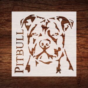 Reusable Dog Pitbull Stencil - Custom Animal Design for Pet-Themed Crafts