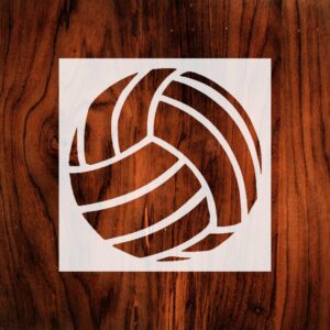 Generic Volleyball Ball Stencil, Reusable, Precision-Cut Mylar, 5.5x5.5 Inches, for Sports-Themed Crafts and Decor, White