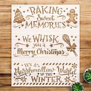 Christmas Stencil Patterns for Kitchen Decor, Reusable Mylar templates, Ideal for Holiday Baking, Crafting, and Home Decoration Projects - Size A3 ()