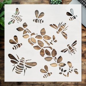 Stencil bee The Flowers, Plastic Reusable, Reusable Plastic, L x W, for DIY Crafts and Home Decor