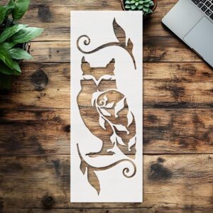 Stencil Owl Sign, Plastic Reusable, Reusable Plastic, L x W, for DIY Crafts and Home Decor