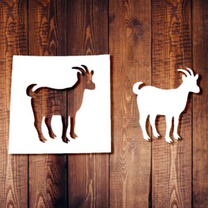 4" Goat Reusable Mylar Stencil - DIY Art Crafts Wall Stencils DIYStencils Decorative Templates Reusable Stencils for Crafts Art Drawing Painting Supplies
