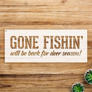Fish and Deer Season Stencil Pattern for Wood and Wall Decor, Reusable Mylar Template, Perfect for Crafting and Home Decoration - Size A1 ()