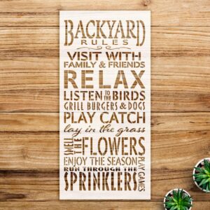 Backyard Rules Stencil Pattern for Wood Signs and Wall Art, Reusable Mylar Template, Ideal for Home Decor and Creative Projects - Size A2 ()