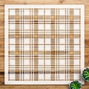 Black Watch Plaid Stencil Pattern for Wood Signs and Home Decor, Reusable Mylar Template for Family Dining Room Painting and Craft Projects - Size A4 ()