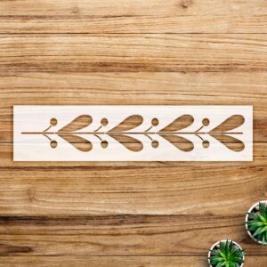 Flower Bloom Heart Border Stencil Pattern for Walls and Crafts, Reusable Mylar Template, Ideal for DIY Home Decor and Greek Floral Art Projects - Size A4 ()