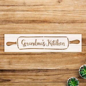 Kitchen Stencil Pattern with Rolling pin, Reusable Mylar Template for Home Decor, Perfect for DIY Farmhouse Projects and Crafting - Size A4 ()