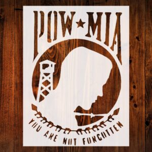 POW MIA You are Not Forgotten Custom Stencil, Reusable & Sturdy, for Memorial Art, Crafts & DIY Projects