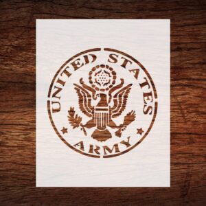 STENCILAIR Reusable U.S. Army Inspired Stencil 8.5"" x 11"" - Patriotic Design for Military-Themed Crafts
