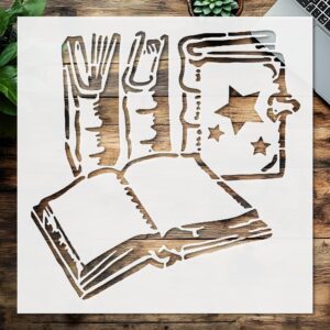 Stencil Magic Book Open Book Star, Plastic Reusable, Reusable Plastic, L x W, for DIY Crafts and Home Decor