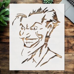 Stencil Joker face, Plastic Reusable, Reusable Plastic, L x W, for DIY Crafts and Home Decor