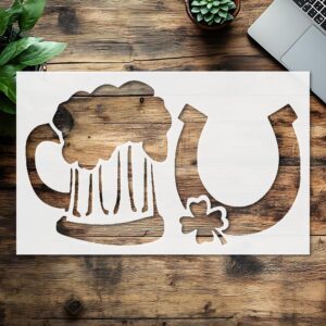 Stencil Horseshoe Beer, Plastic Reusable, Reusable Plastic, L x W, for DIY Crafts and Home Decor